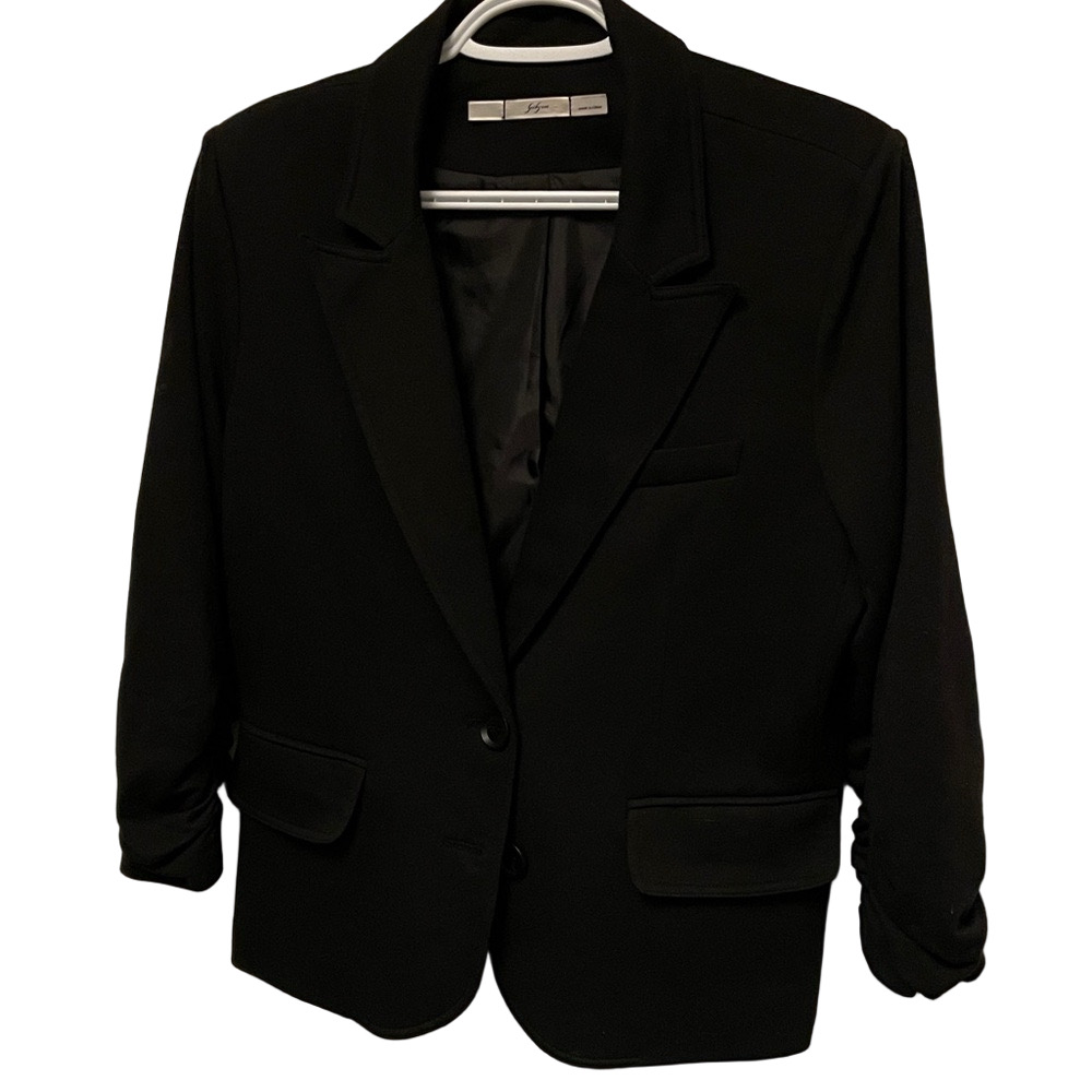 Gibson Black Blazer With Ruched Sleeves Size Large